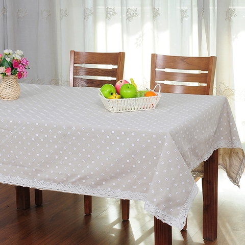 Khăn trải bàn hoa thị trắng Landecor trang nhã - TB299