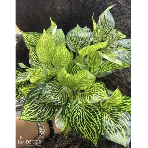 Cành lá tía xanh trang trí LanDecor (33cm) - HC1111