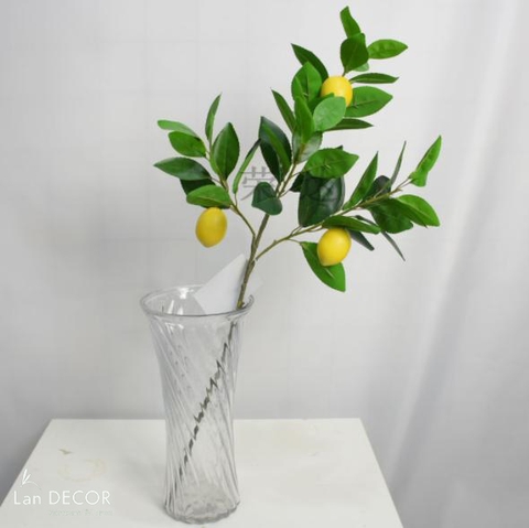 Cành quả chanh Mỹ trang trí LanDecor (3 quả) - HC1016