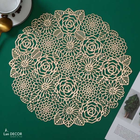 TL142- Tấm lót bàn ăn hoa hồng