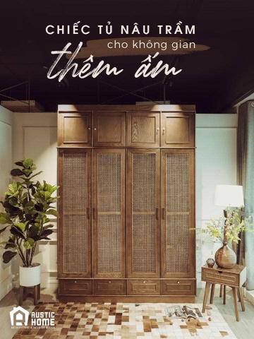 TỦ QUẦN ÁO MÂY 4 CÁNH MỞ / WARDROBE 4 DOORS