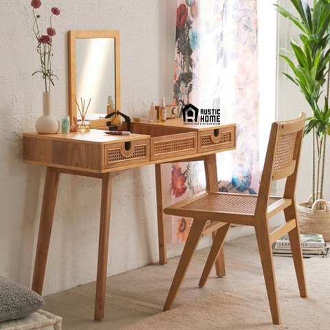 BÀN PHẤN KẸP MÂY / MAKE UP TABLE MIXED RATTAN