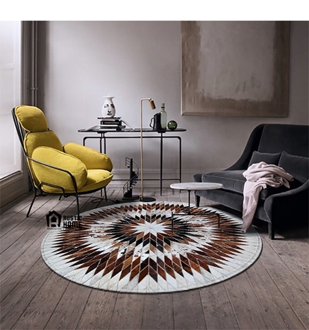 THẢM BÒ TRÒN 01 / CIRCLE LEATHER RUG #01