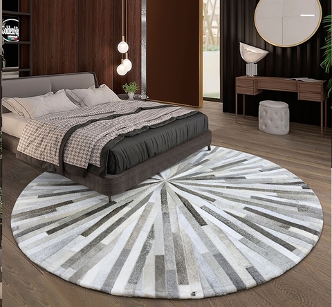 THẢM BÒ TRÒN 08 / CIRCLE LEATHER RUG #08