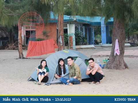 Hành trình về quê ăn tết Ất Mùi 2015: Cắm trại ngủ lều ở biển Ninh Chữ