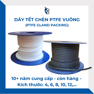 Dây Tết Chèn PTFE Vuông 4 6 8 10 12