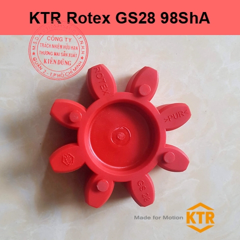 Đệm giảm chấn cho khớp nối KTR Rotex GS28 98ShA RED