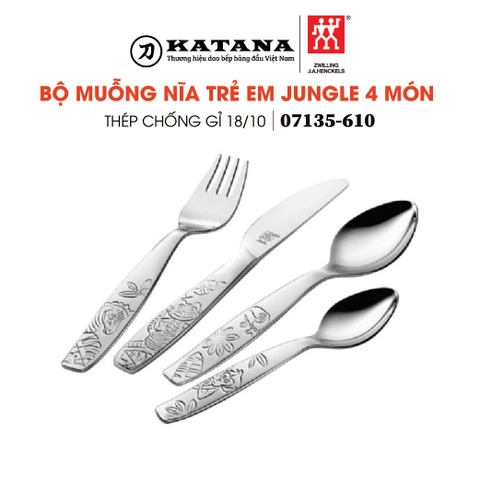 ZWILLING - Bộ muỗng nĩa trẻ em Jungle - 4 món