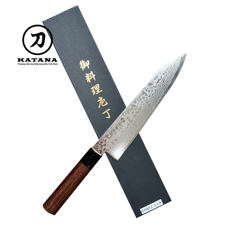 Dao bếp Nhật cao cấp Yoshida thép Damascus 69 lớp Gyuto - Dao thái thịt cá(210mm)
