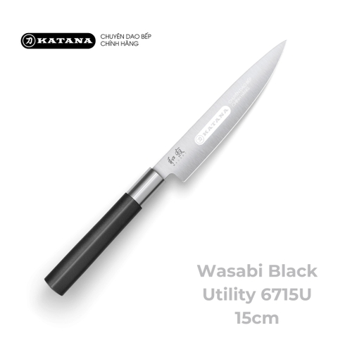Dao thái đa dụng Nhật Bản cao cấp KAI Wasabi Black Utility - 6715U (150mm)