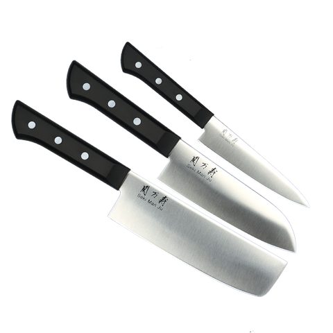 Bộ 3 dao Nhật cao cấp KAI Ấn Seki ManJu - Thái đa năng - Rau củ - Gọt hoa quả MANJU-SET3