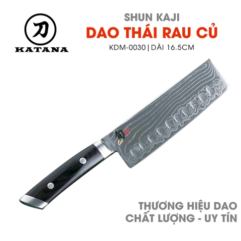 Dao thái rau củ cao cấp KAI Nhật Bản - Shun Kaji Nakiri thép SG-2 Damascus 33 lớp KDM0030 (165mm)