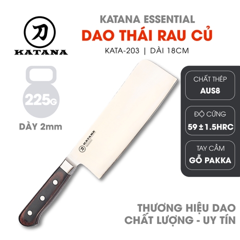 Dao bếp thương hiệu cao cấp KATANA Essential Nakiri - Dao thái rau củ quả KATA203 (180mm)