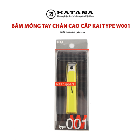 Bấm móng chân tay thép không gỉ thương hiệu KAI type W001 kèm dũa và đựng móng - KE0110 (Màu xanh)
