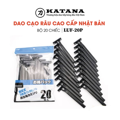 Dao cạo râu cao cấp Nhật LUF-20P bộ 20 chiếc (màu đen)