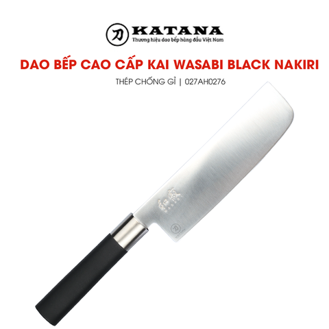 Dao thái rau củ Nhật Bản cao cấp KAI Wasabi Black Nakiri - 6716N (165mm)
