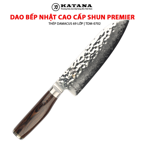 Dao bếp Nhật cao cấp Shun Premier Santoku - Dao thái đa năng thép Damascus TDM0702 (178mm)