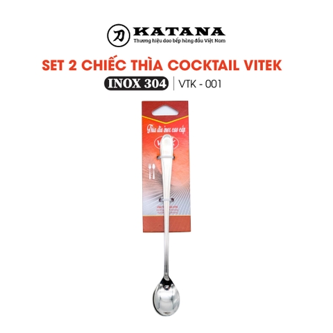 Set 2 chiếc thìa cocktail inox 304 cao cấp VITEK