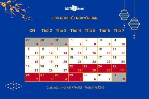 THÔNG BÁO: LỊCH NGHỈ TẾT NGUYÊN ĐÁN 2020