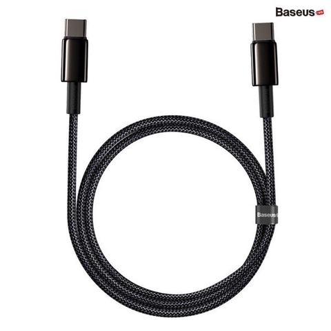 Baseus Tungsten Gold Fast Charging Data Cable Type-C to Type-C 100W Material Zinc alloy+Nylon braided wire Power 100W (20V/5A)