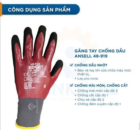 Găng tay chống cắt Ansell Edge 48-919 - China