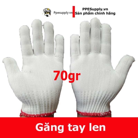 Găng tay len, ngà 70gr kim 7