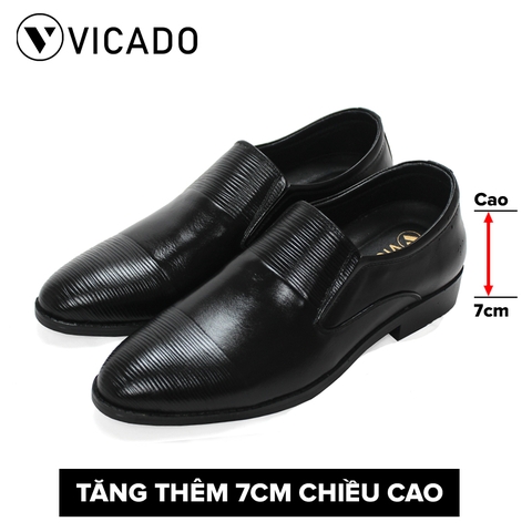 Giày lười nam da bò cao cấp tăng 7cm chiều cao Loafer VICADO VE1047