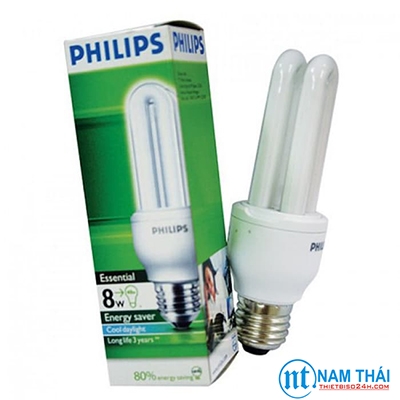 Bóng đèn Compact Philips tích hợp tương thích điện từ (EMC) Essential 8W
