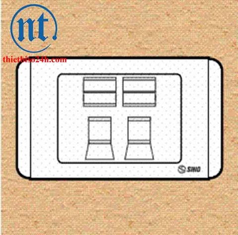 Ổ cắm máy tính 8 dây có nắp che loại đôi - S6832RJ5E