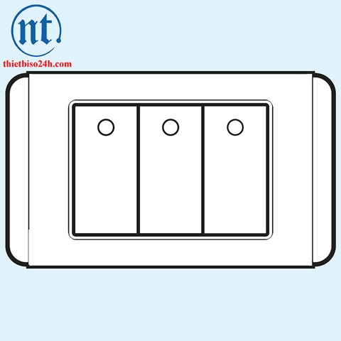 Công tắc ba 1 chiều phím lớn có đèn led xanh - S68DN3