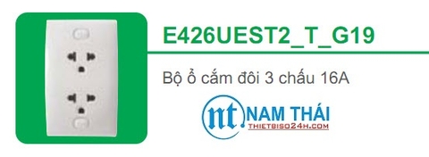 Bộ ổ cắm đôi 3 chấu 16A (E426UEST_G19)