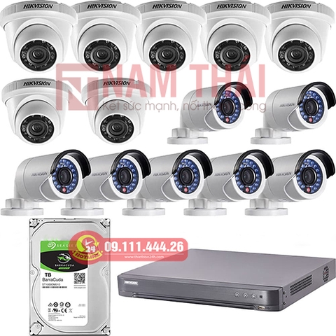 Lắp đặt trọn bộ 14 camera giám sát 2.0M Hikvision