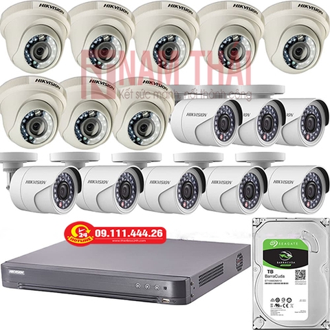 Lắp đặt trọn bộ 16 camera giám sát 1.0M Hikvision