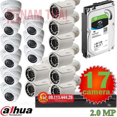 Lắp đặt trọn bộ 17 camera giám sát 2.0M Dahua