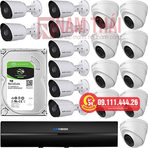 Lắp đặt trọn bộ 17 camera giám sát 2.0M Kbvision