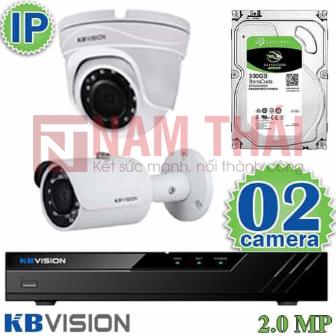 Lắp đặt trọn bộ 2 camera IP giám sát 2.0MP Kbvision