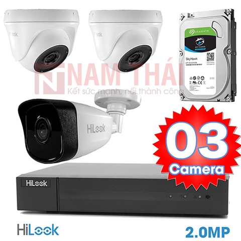 Lắp đặt trọn bộ 3 camera giám sát 2.0MP HiLook