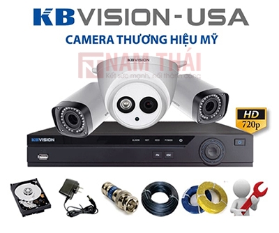 Lắp đặt trọn bộ 3 camera IP giám sát 1.0MP Kbvision