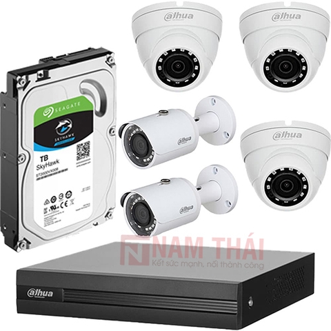 Lắp đặt trọn bộ 5 camera giám sát 1.0MP Dahua