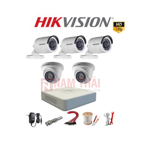 Lắp Đặt Trọn Bộ 5 Camera IP Giám Sát 1.0M Hikvision