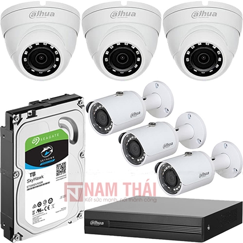 Lắp đặt trọn bộ 6 camera giám sát 1.0MP Dahua