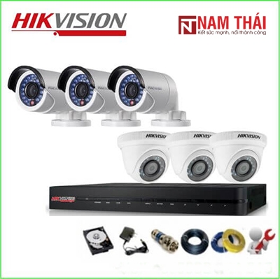 Lắp Đặt Trọn Bộ 6 Camera IP Giám Sát 1.0M Hikvision