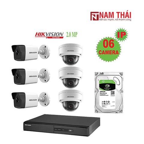 Lắp Đặt Trọn Bộ 6 Camera IP Giám Sát 2.0M Hikvision