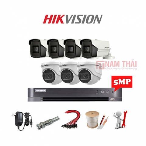 Lắp đặt trọn bộ 7 camera giám sát 5.0MP siêu nét Hikvision