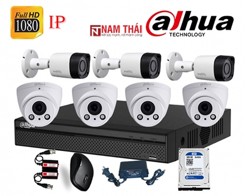 Lắp đặt trọn bộ 8 camera IP giám sát 2.0MP Dahua