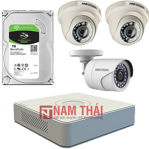 Lắp đặt trọn bộ 3 camera giám sát 1.0M Hikvision