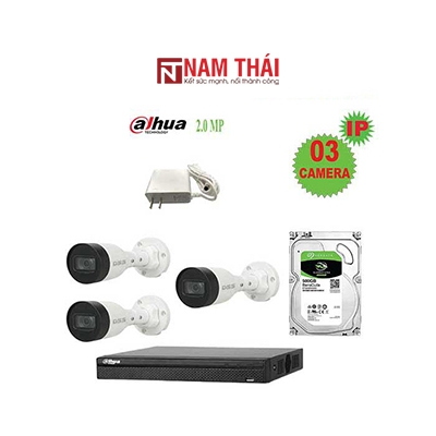 Lắp đặt trọn bộ 3 camera IP giám sát 2.0MP Dahua