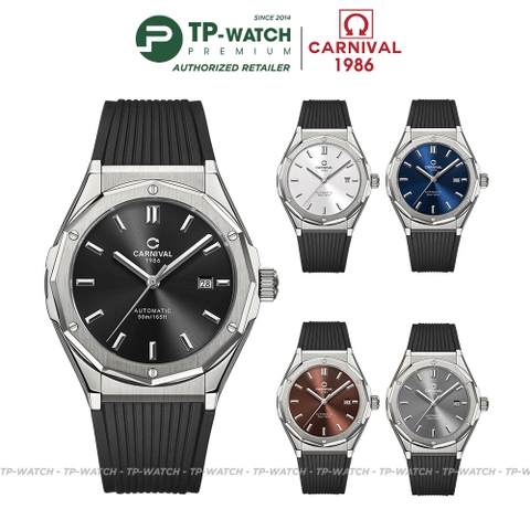 Đồng Hồ Nam Dây Cao Su Carnival 8168G-VT-DCS Automatic - Kính Sapphire - Size 42mm