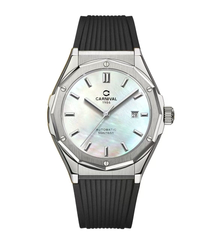 Đồng Hồ Nam Dây Cao Su Carnival 8168G-VT-DCS-TK Xà Cừ - Automatic - Kính Sapphire - Size 42mm