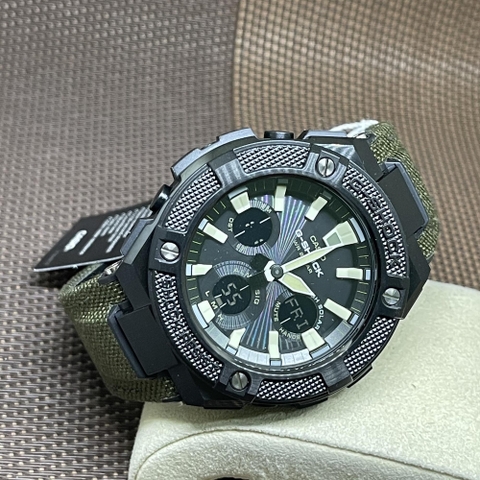 G-Shock GST-S130BC-1A3 Vỏ Thép | Dây Vải | GST-S130BC-1A3DR Pin Năng Lượng Mặt Trời